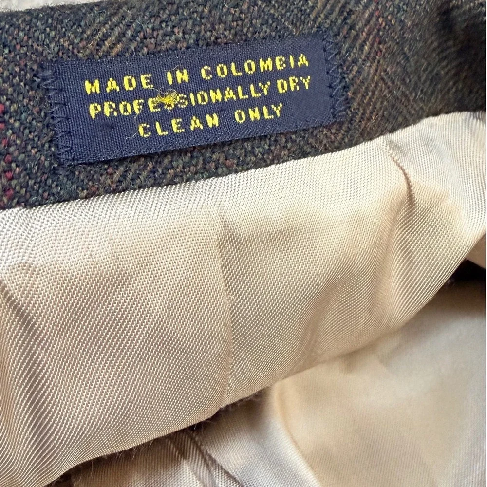 Oscar de la Renta Mens Brown Windowpane Plaid Blazer Sport Coat 40R